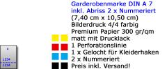 Garderobenmarken DIN A 7 perforiert Nummeriert (2x) gelocht