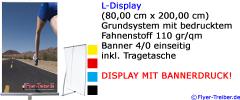 L-Display 80 cm x 200 cm Grundsystem mit Bannerdruck