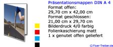 Präsentationsmappen ohne Laschen 2-teilig 4/0 farbig