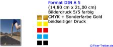 DIN A 5 5/5-farbig (CMYK+Gold)