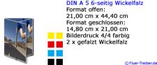 Folder DIN A 5 6-seitig Wickelfalz