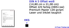 Briefpapier DIN A 5 2/0 sw + HKS