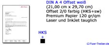 Briefpapier DIN A 4 2/0 sw + HKS