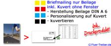 Briefmailing nur Beilage inklusiv Kuvert DIN Lang ohne Fenster