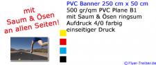 PVC Banner 250 cm x 50 cm