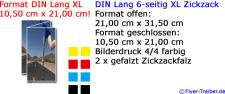 DIN A Lang XL 6-seitig Zickzackfalz