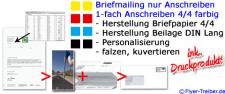 Briefmailing Anschreiben + Beilage DIN Lang 300 gr/qm matt Druckl.
