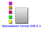 Neonplakat Format DIN A 3