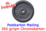 Postkarten Mailing Chromokarton
