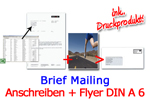 Brief Mailing Anschreiben + Beilage Flyer DIN A 6