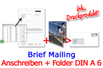 Brief Mailing Anschreiben + Beilage Folder DIN A 6