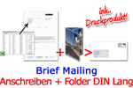 Brief Mailing Anschreiben + Beilage Folder DIN A Lang